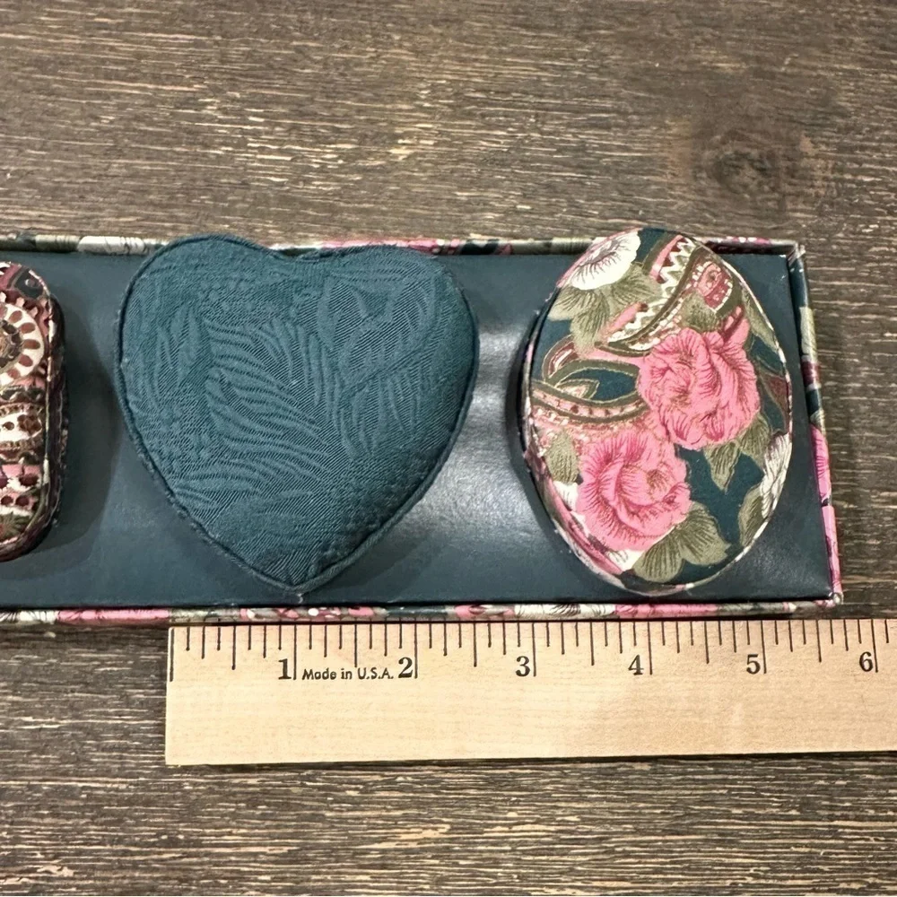 Vintage 90s Set of 3 Huntington Ridge Fabric Trinket Boxes- NEW in box